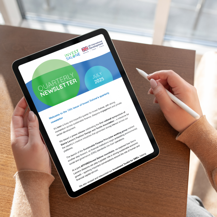 image of an ipad featuring a newsletter